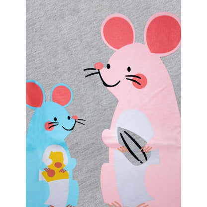 Kids Girls Animals Cartoon Pattern Crew Neck Long Sleeves Top