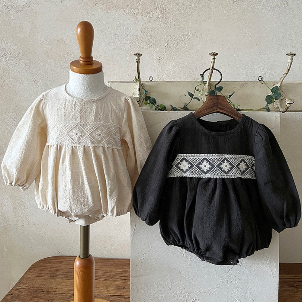 Baby Girls Long Sleeves Vintage Bodysuit