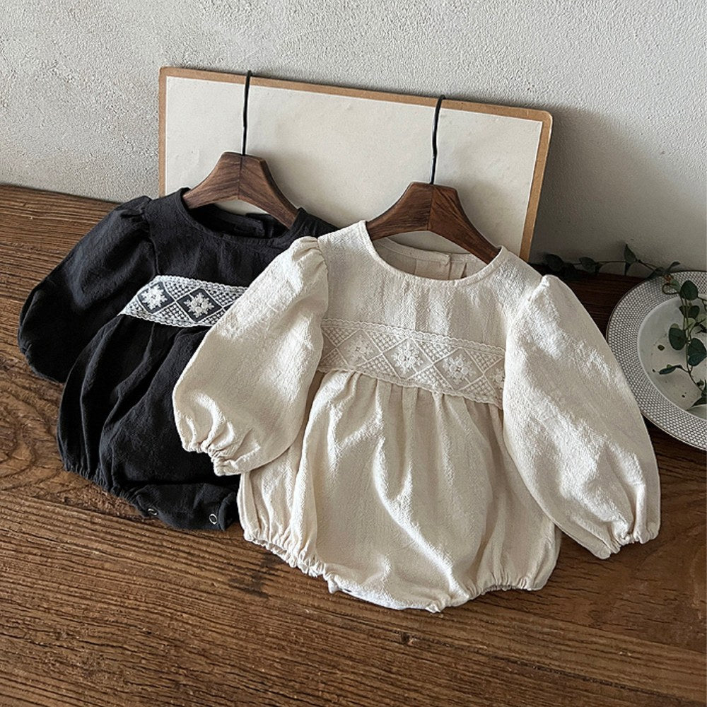 Baby Girls Long Sleeves Vintage Bodysuit