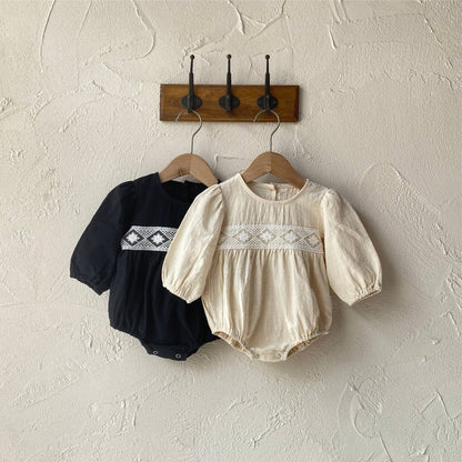 Baby Girls Long Sleeves Vintage Bodysuit