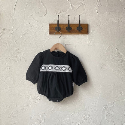 Baby Girls Long Sleeves Vintage Bodysuit