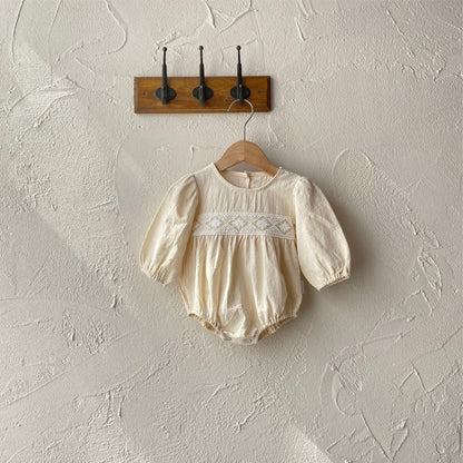 Baby Girls Long Sleeves Vintage Bodysuit