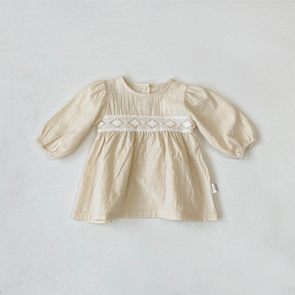 Baby Girls Long Sleeves Vintage Dress