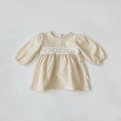 Baby Girls Long Sleeves Vintage Dress