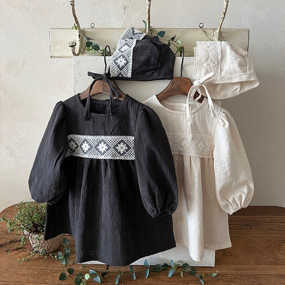Baby Girls Long Sleeves Vintage Dress
