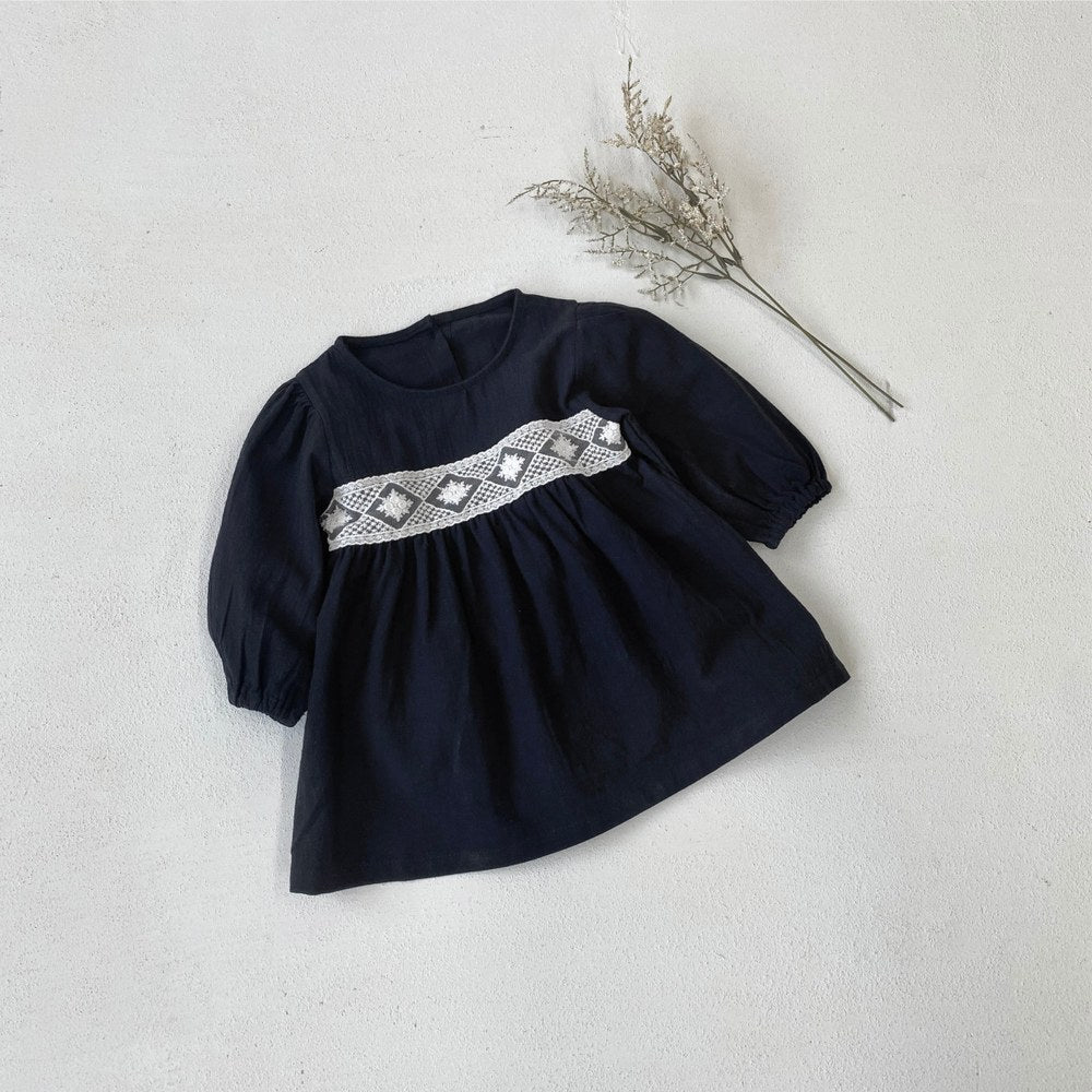 Baby Girls Long Sleeves Vintage Dress