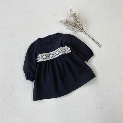 Baby Girls Long Sleeves Vintage Dress