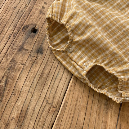 Baby Girls Long Sleeves Vintage Plaid Bodysuit