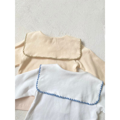 Baby Kids Long Sleeves Embroidered Collar Top