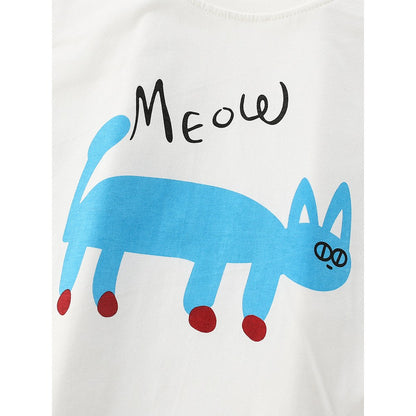 Kids Boys Animals Cartoon Pattern Crew Neck Long Sleeves Top