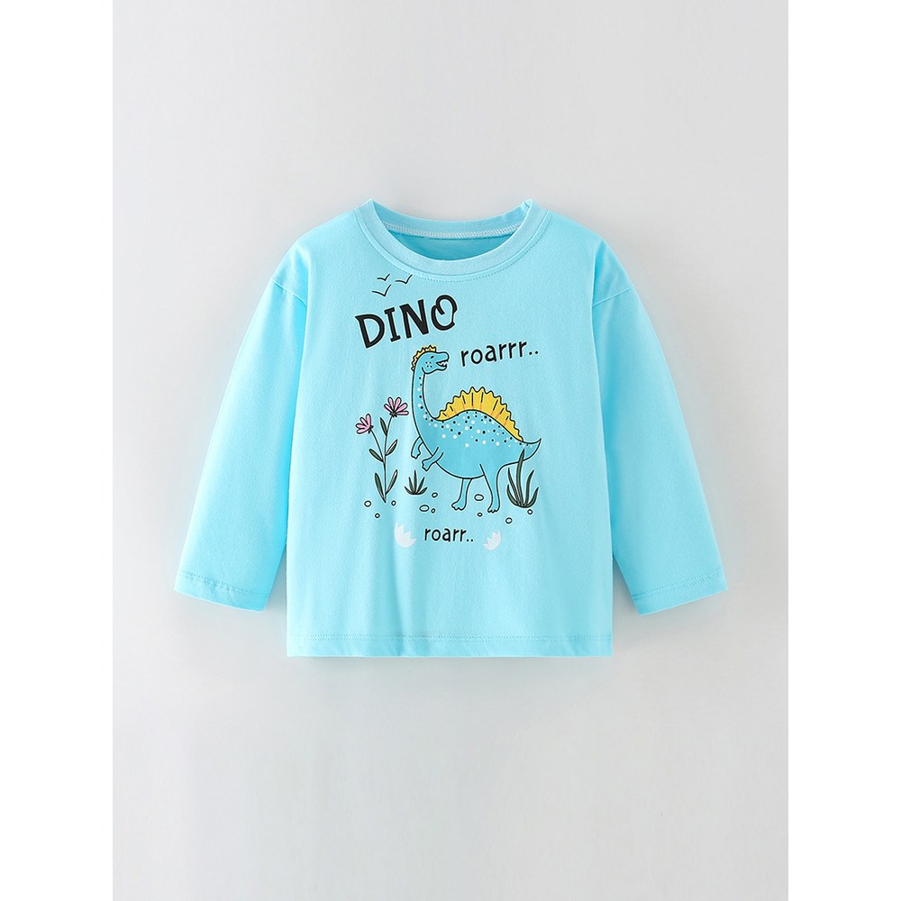 Kids Boys Animals Cartoon Pattern Crew Neck Long Sleeves Top