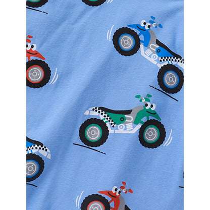 Kids Boys Cartoon Pattern Crew Neck Long Sleeves Top