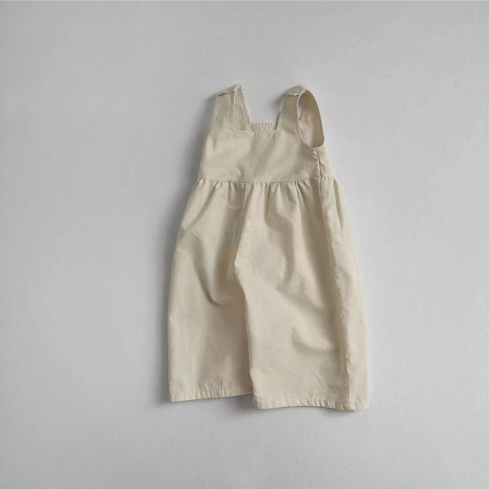 Baby Unisex Solid Color Sleeveless Romper Overalls