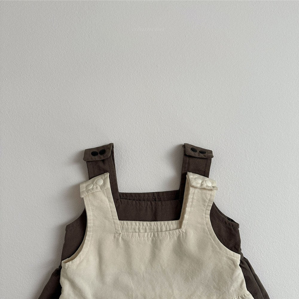 Baby Unisex Solid Color Sleeveless Romper Overalls