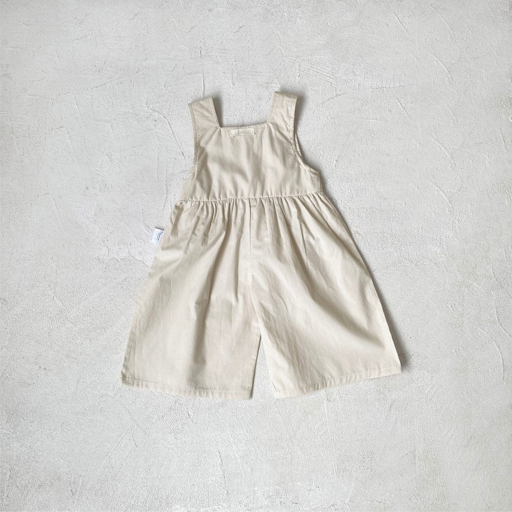 Baby Unisex Solid Color Sleeveless Romper Overalls