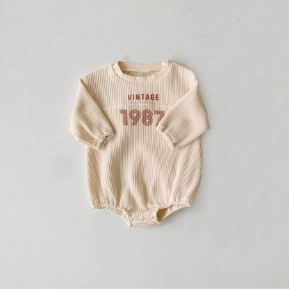 Baby Long Sleeves Vintage Letters Pattern Bodysuit