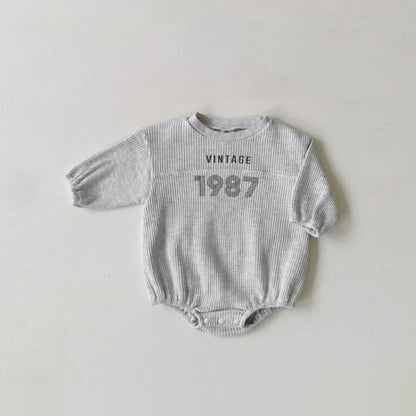Baby Long Sleeves Vintage Letters Pattern Bodysuit