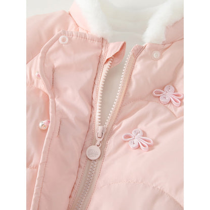 Girls' Fleece-Lined Cotton-Padded Coat