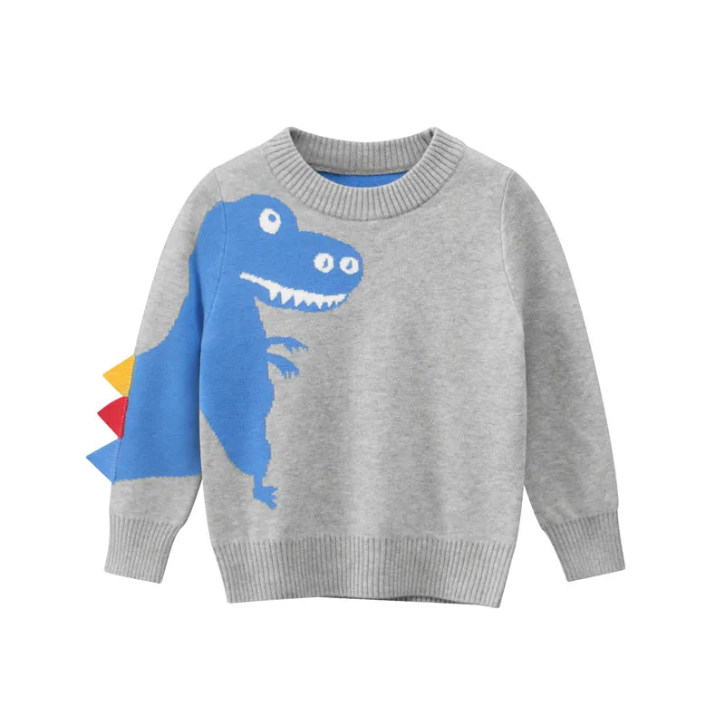 Baby Boy Cartoon Dinosaur Embroidered Pattern Knitted Lovely Sweater, MyKids-USA®, Baby & Toddler Outerwear, MyKids-USA - Size/Age - 90 (12-24M) - Color - Light Blue -  -  - JM2205262225-B