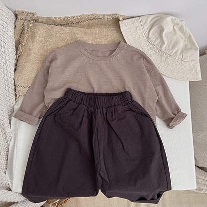 Pantalon de printemps lâche de couleur unie pour bébé Simply Style 