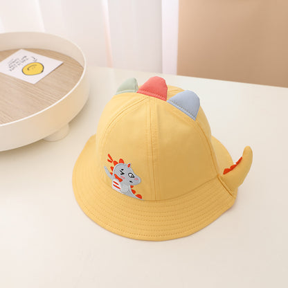 Baby Cartoon Dinosaur Embroidered Pattern Cute Sunshade Bowl Hats My Kids-USA