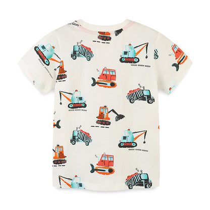 Baby Boy Cartoon Graphic Multi-Style Soft Cotton T-Shirt