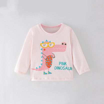 Baby Cartoon Animal Graphic Long Sleeves Western Children’s Shirt