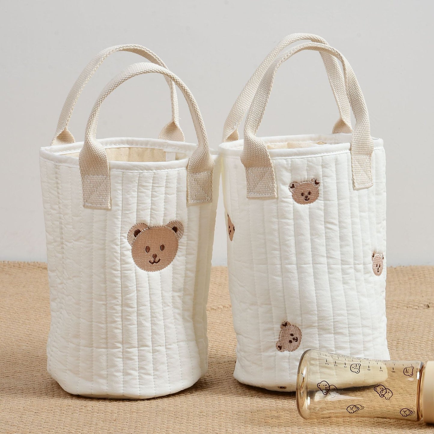 Baby Embroidered Pattern Baby Bottle Storage Mommy Handbag With Compartment My Kids-USA