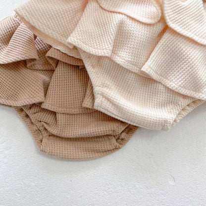 Baby Girl Floral Pattern Ruffle Neck Shirt Combo Corduroy Fabric Strap Dress Sets, MyKids-USA®, Baby & Toddler Outfits, MyKids-USA -  -  -  -  -  -  - 