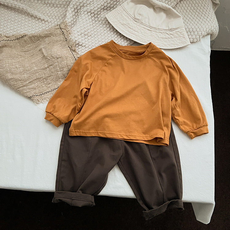 Baby Solid Color Long Sleeve Basic Quality Shirt