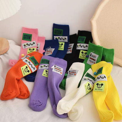 Mommy Baby One-Size Asymmetrical Style Middle Tube Socks