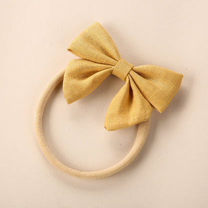 Baby Solid Color 3D Bow Handmade Elastic Headband, MyKids-USA®, Headbands, MyKids-USA - Size/Age - Average Size (0-8Y） - Color - Light Yellow -  -  - JM2204281630-M