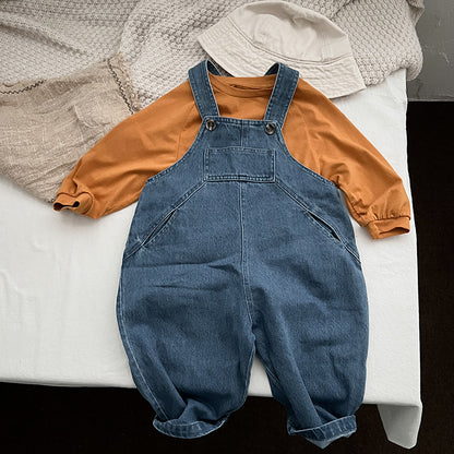 Chemise de qualité basique à manches longues pour bébé de couleur unie 