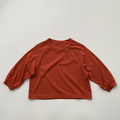 Camisa de calidad básica de manga larga de color liso para bebé 