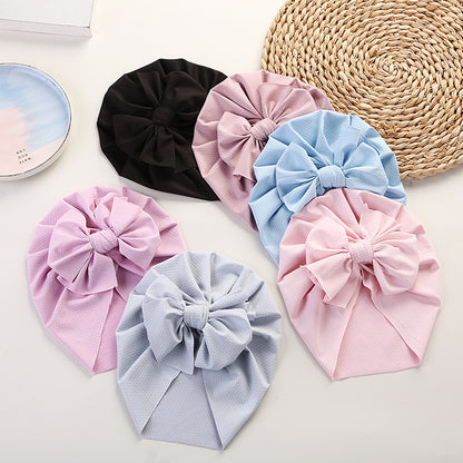 Baby Solid Color Ice Silk Fabric Big Bow Hats