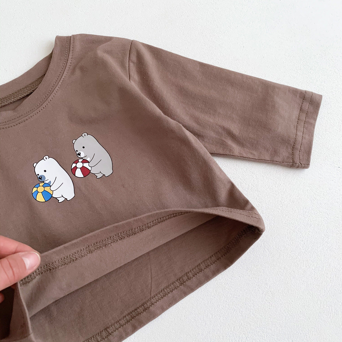Tops con estampado de dibujos animados para bebés con conjuntos de onesies con correa de tela de gofres 