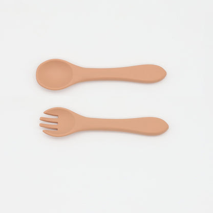Baby Food Grade Complementary Food Training Silicone Spoon Fork Sets My Kids-USA