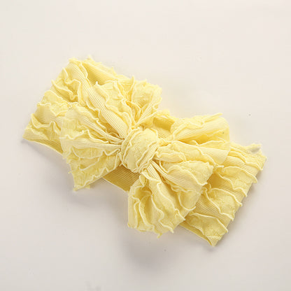 Baby Solid Color Elastic Handmade Big Bow Headband, MyKids-USA®, Headbands, MyKids-USA - Size/Age - Average Size (0-12Y) - Color - Light Yellow -  -  - JM2204281844-I