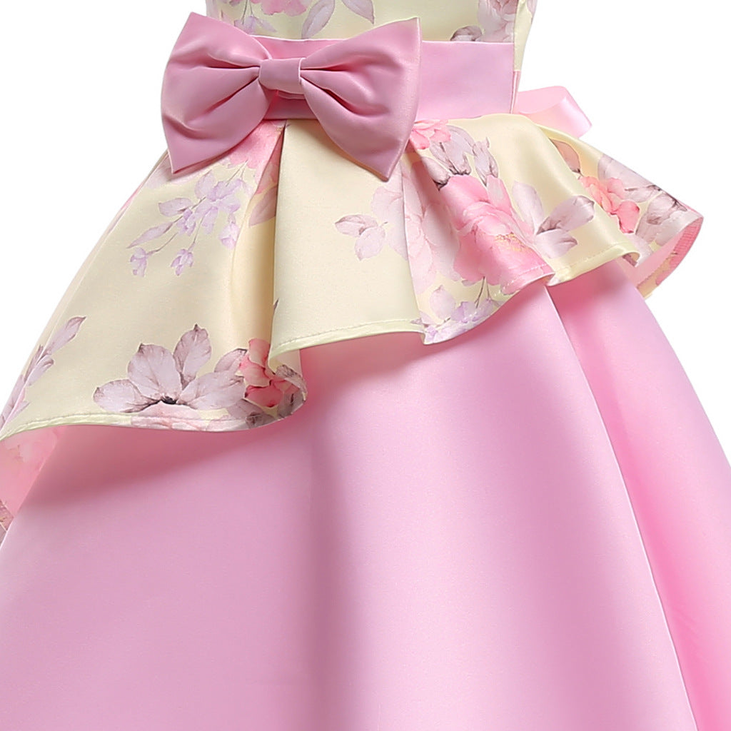 Baby Girl Floral Pattern Bow Tie Princess Tutu Dress Formal Dress MyKids-USA Baby Girl Floral Pattern Bow Tie Princess Tutu Dress Formal Dress MyKids-USA