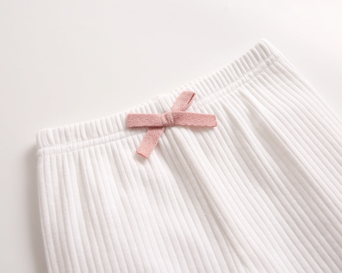 Baby Girl Solid Color Pants Leggings With Bow Decoration, MyKids-USA®, Baby & Toddler Bottoms, MyKids-USA -  -  -  -  -  -  - 