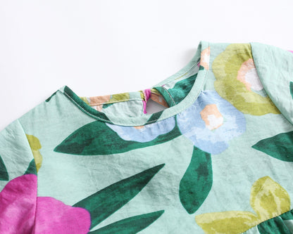 Baby Girl Floral Print O-Neck T-Shirt Combo Trousers Sets, MyKids-USA®, Baby & Toddler Outerwear, MyKids-USA -  -  -  -  -  -  - 