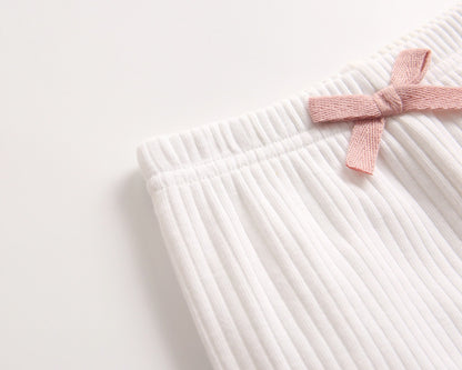 Baby Girl Solid Color Pants Leggings With Bow Decoration, MyKids-USA®, Baby & Toddler Bottoms, MyKids-USA -  -  -  -  -  -  - 