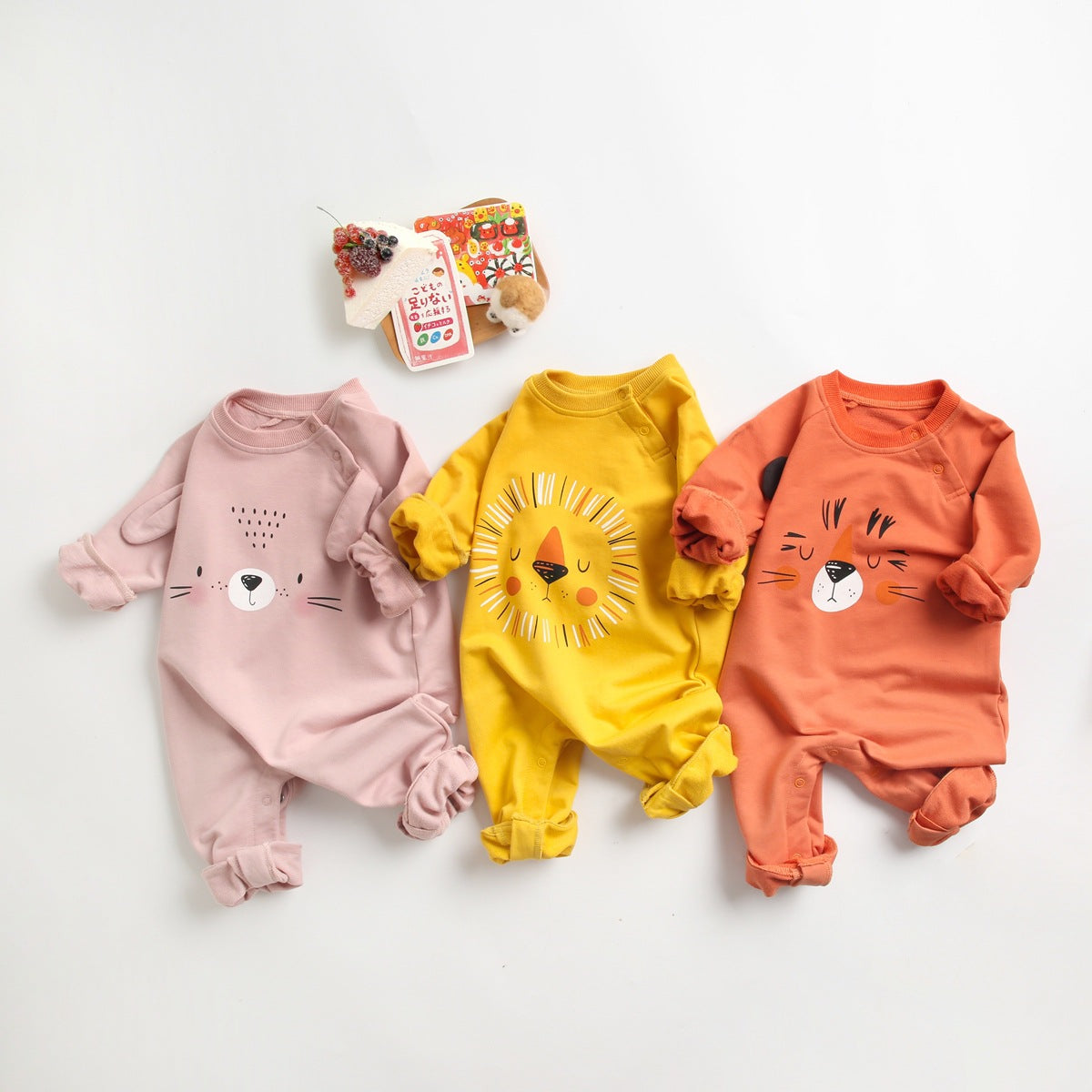 Baby Cartoon Animal Pattern Soft Cotton Long Sleeved Cute Romper My Kids-USA