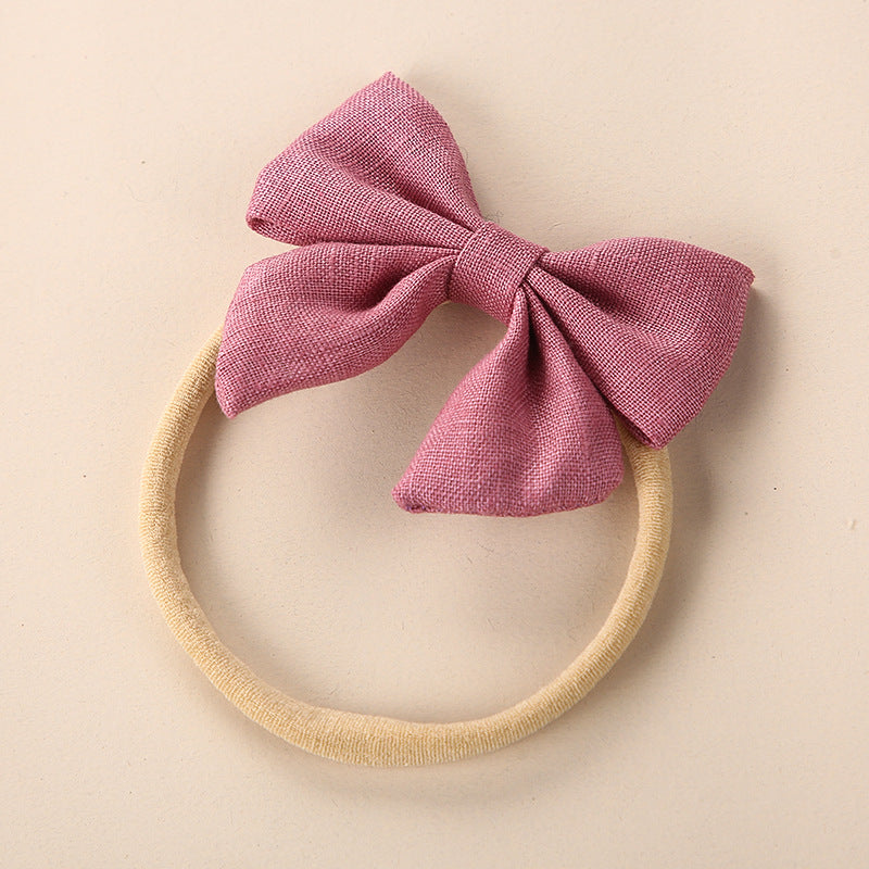 Baby Solid Color 3D Bow Handmade Elastic Headband, MyKids-USA®, Headbands, MyKids-USA - Size/Age - Average Size (0-8Y） - Color - Pink -  -  - JM2204281630-O