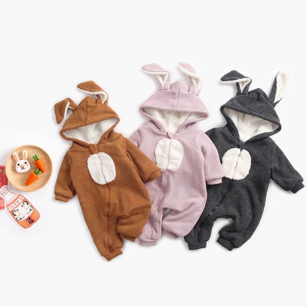 Baby Cartoon Shape Design Soft Fleece Thickened Romper In Autumn & Winter My Kids-USA