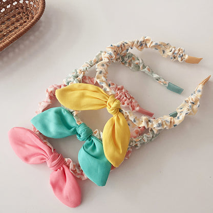 Sweet Girls Candy Color Bow Tie Design Fabric Headband