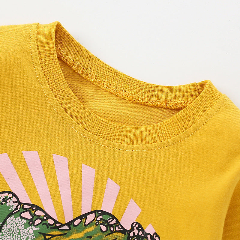 Baby Dinosaur Graphic Pullover Long Sleeve Shirt Top