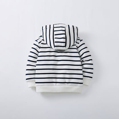 Baby Boy And Girl Striped Pattern Zipper Front Design Fashion Jacket My Kids-USA