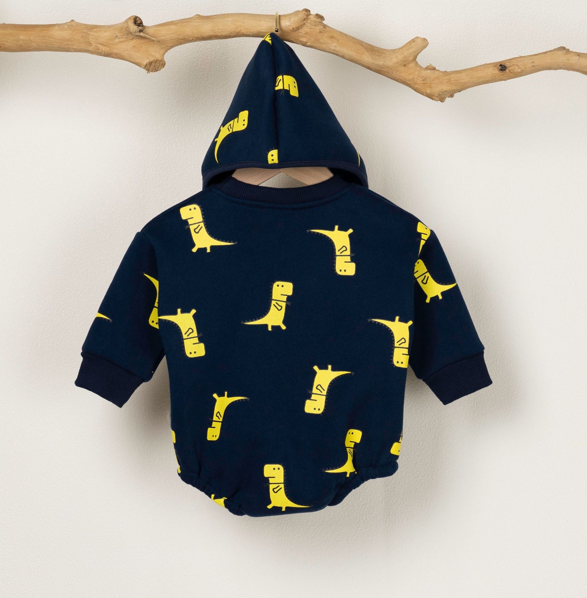 Baby Boy 1pcs Cartoon Dinosaur Pattern Long Sleeves O-Neck Bodysuit & Hats My Kids-USA