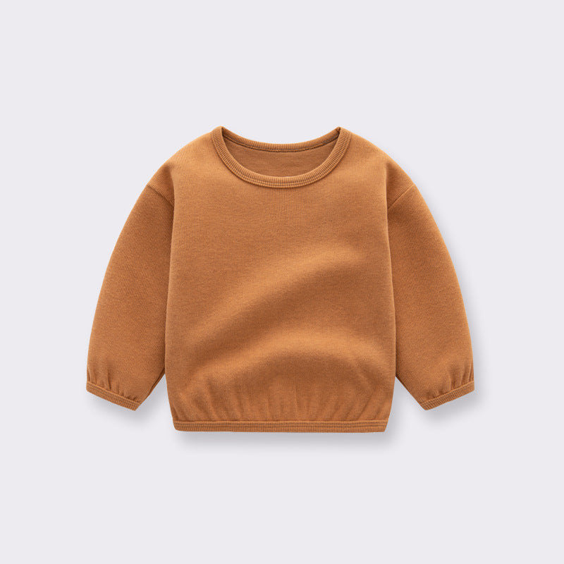 Baby Solid Color Long Sleeve Simple Style Basic Hoodie
